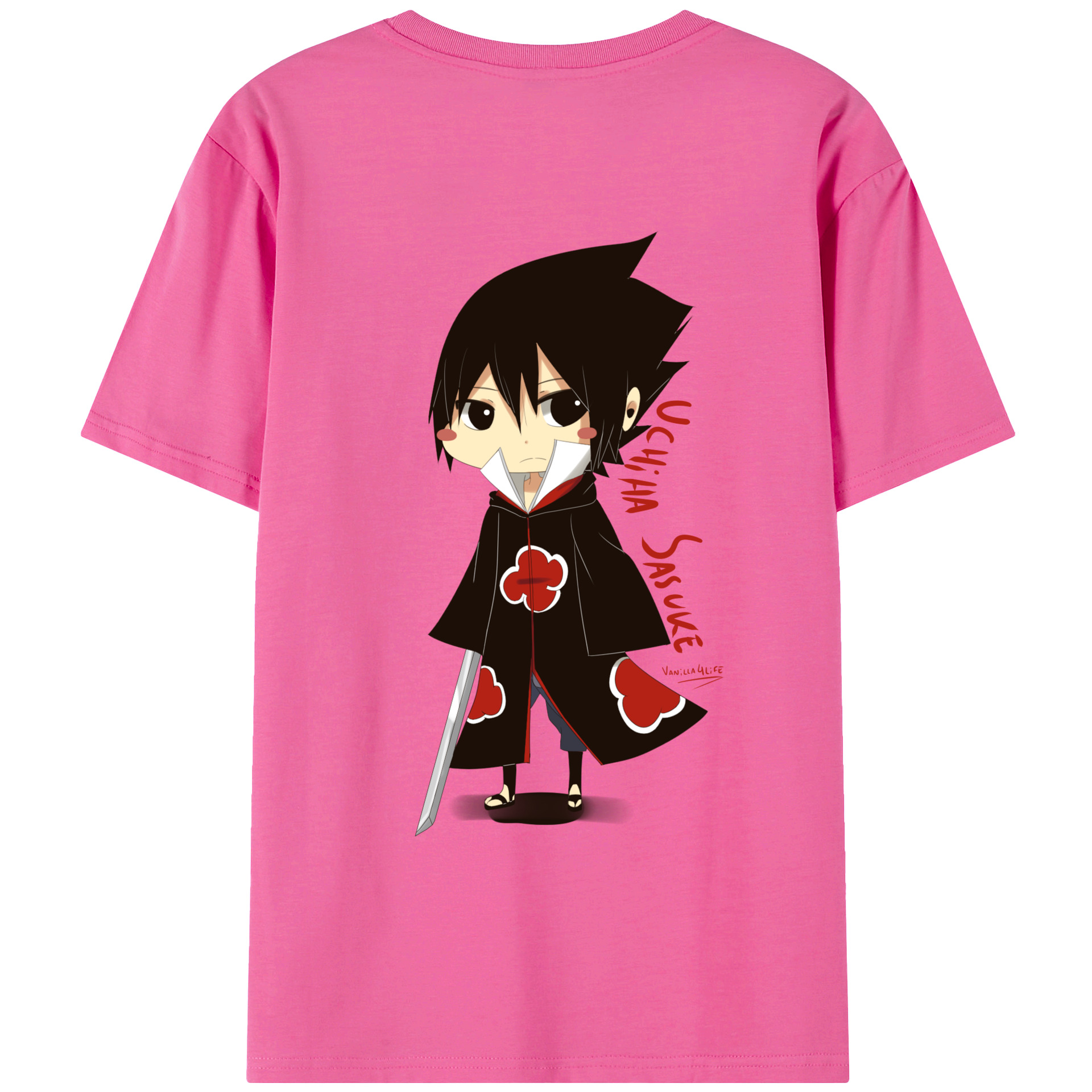 （画像用） NARUTO -ナルト- うちは サスケ Uchiha Sasuke レディース半袖Tシャツ(バックプリント)
